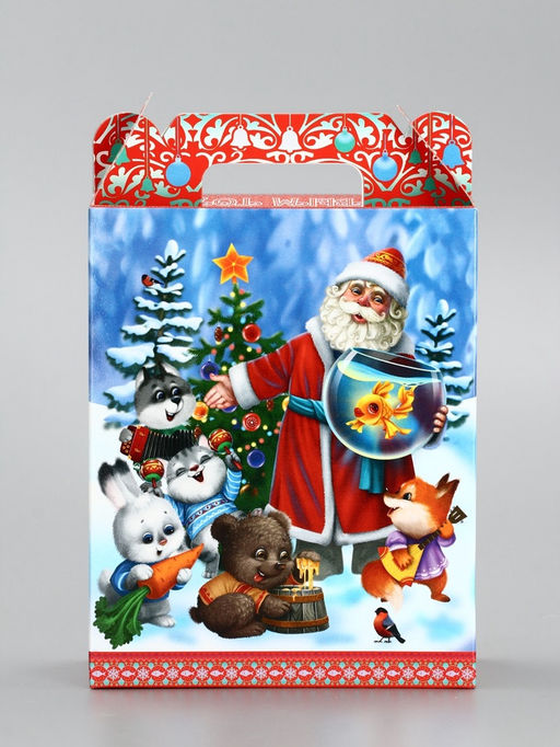 Цена за 10 шт. Подарочная коробка новогодняя Золотая рыбка 14?6?21 см - Simaland фото 2