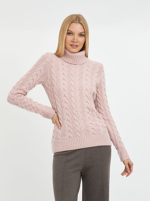 водолазка женская розовая с косами - Glenfield фото 3