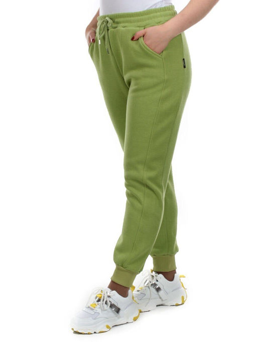 02 GREEN Брюки спортивные женские на флисе (100% хлопок) 7986 - Фабричный китай фото 3
