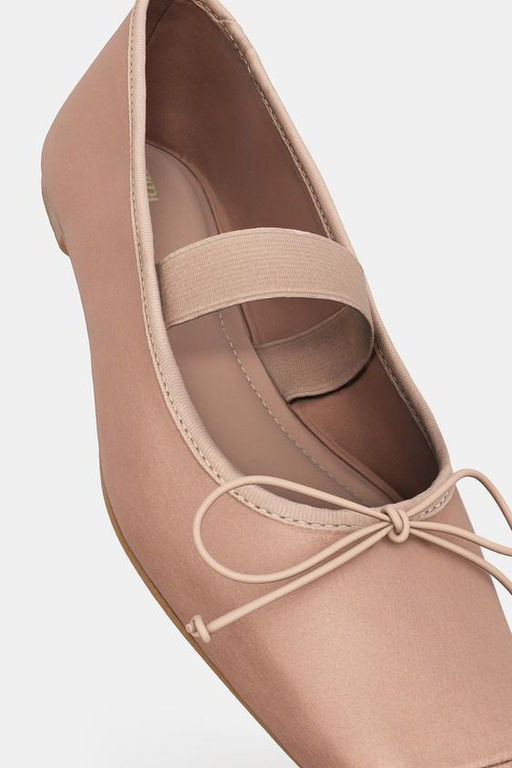 SATIN BALLET FLATS WITH BOW - Zara фото 7