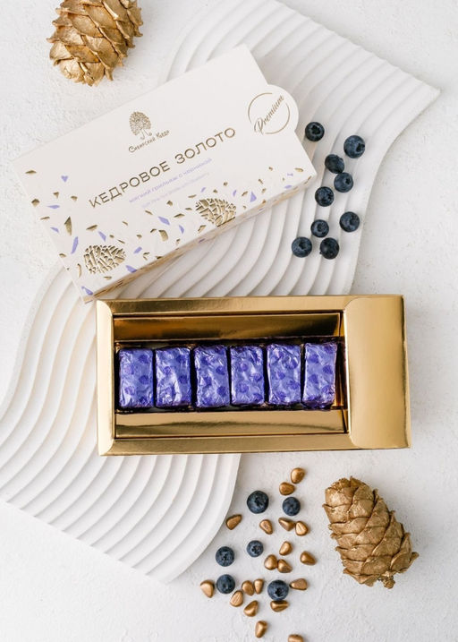 ? Москва ? Мягкий грильяж ?Кедровое золото с черникой?, 85 г - Сибирский кедр фото 2