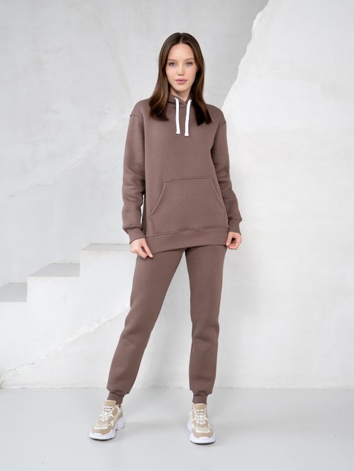 теплый Костюм футер 3-х нитка НАЧЕС коричневый - Binita фото 2