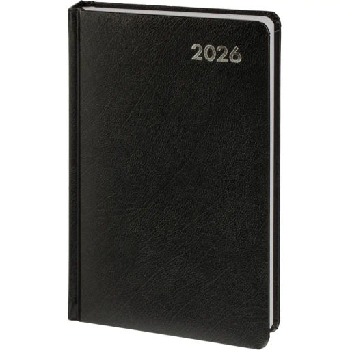 Ежедневник датированный 2026 Attache А5, 168л, 138x213мм балакрон, черный