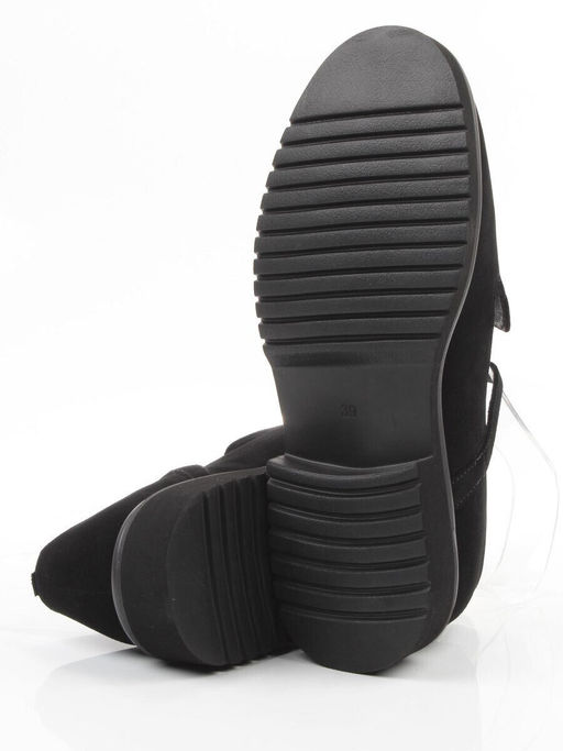 06-DLG05-3 BLACK Туфли женские (натуральная замша)