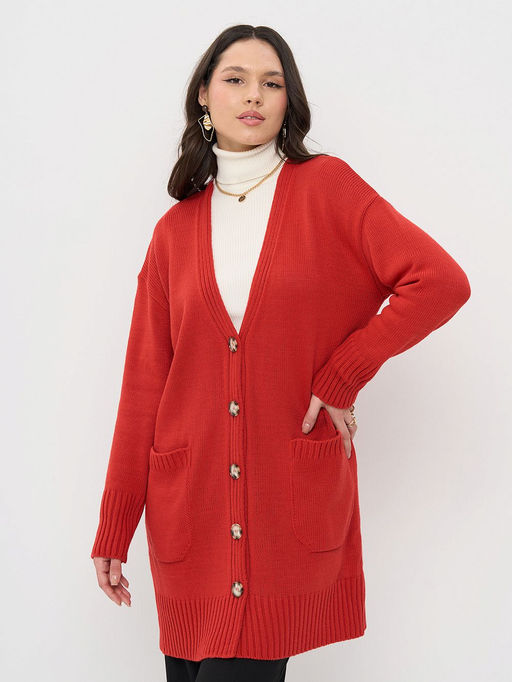 Кардиган женский 5252-1802. 2500140 Аврора red