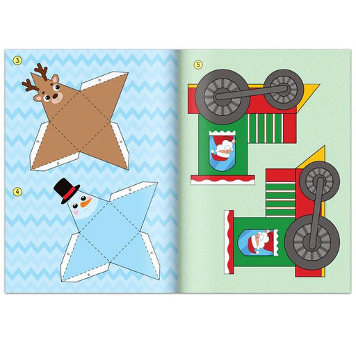 Цена за 2 шт. Книга-вырезалка Новогодние поделки. Морозный экспресс, 20 стр. - Буква-ленд фото 3