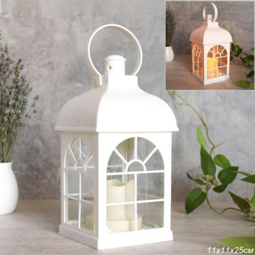 Светильник фонарь настольный 10х10х21 см / YR02515W /уп 48/белый - Галеонтрейд фото 8