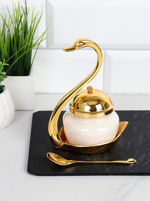 Сахарница Лебедь с ложкой / SWG-991 /уп 60/ - Галеонтрейд фото 4