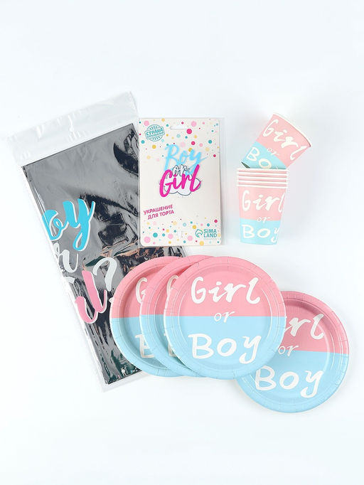 Посуда одноразовая бумажная для праздника Гендер Пати, на 6 персон, 14 предметов - Страна карнавалия фото 2