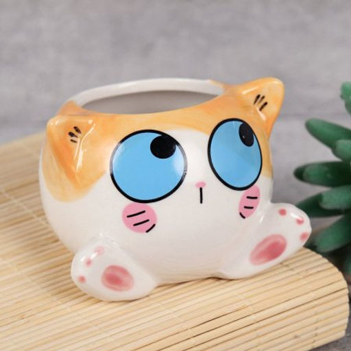 Кашпо 9х8х7 см Коты / WN33 /уп 6/96/ цветное - Галеонтрейд фото 6