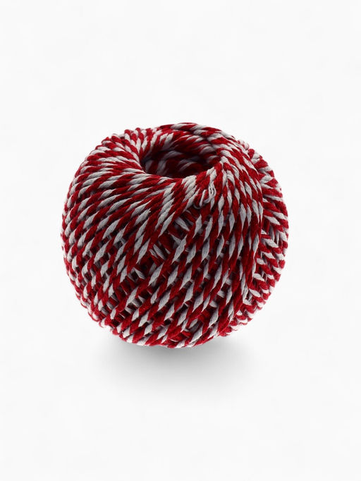 Шнур хлопчатобумажный Шпагат длина 100 м, d=2 мм, красно-белый