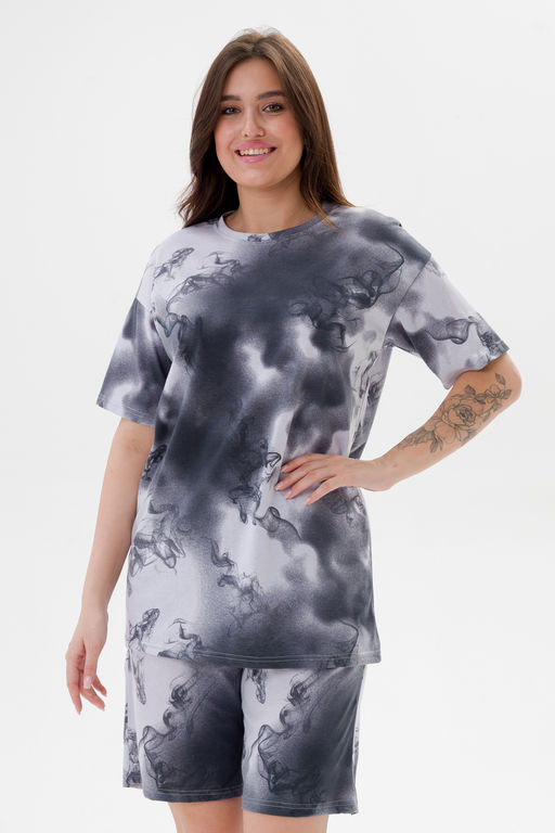 Шорты из кулирки унисекс дым