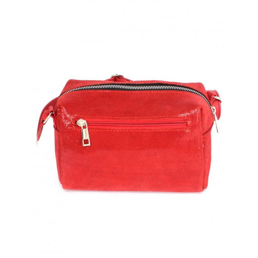 Сумка женская натуральная кожа ADEL-114 (отделка ИСК/КОЖА), 1отд, плечевой ремень, красный 264698 - Adelia фото 2