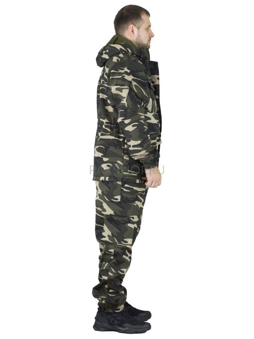 Удлиненный утепленный демисезонный костюм Forest trail D.Multicam для активного отдыха (горка на флисе) - Rax фото 3