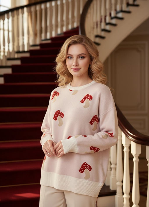 K13005 Джемпер (вязаный трикотаж) БЕЛЫЙ