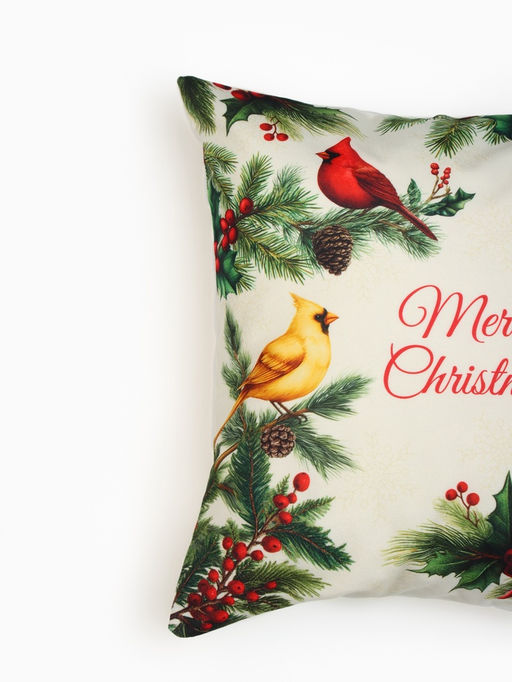 Набор декоративных наволочек «Этель» Christmas birds, 40×40 см - 2 шт., велюр