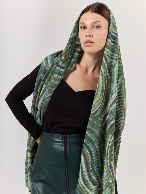 Большой, мягкий, тонкий и очень нежный двусторонний палантин с рисунком. - Tantino фото 6