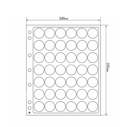 Листы ENCAP на 42 ячейки для колпачков от шампанского и пивных крышек (упаковка 2 штуки) формат GRANDE LEUCHTTURM 308075
