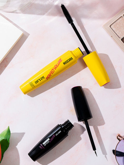 Jigott Набор для макияжа глаз: водостойкая подводка, тушь для объема ресниц / Cats Eye Mascara & Eyeliner Set, глубокий черный, 12 г + 9 г