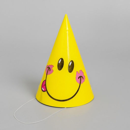 Цена за 10 шт. Колпак праздничный бумажный Смайл, 16 см - Страна карнавалия фото 3