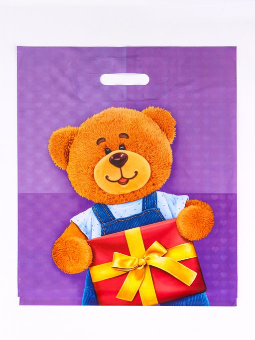 Цена за 50 шт. Пакет подарочный «Мирошка», полиэтиленовый с вырубной ручкой, 40×47 см, 45 мкм