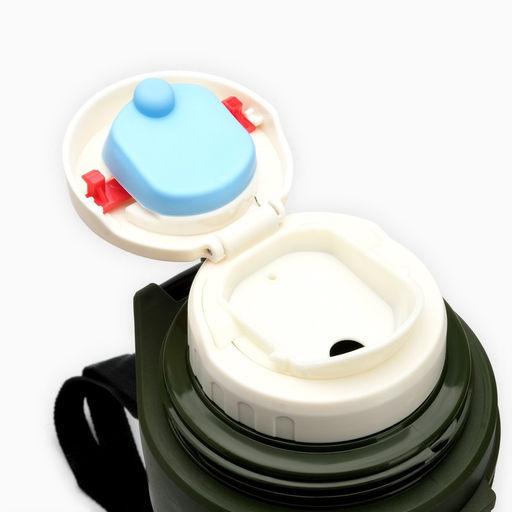 Термос Тропа. Камуфляж, 2 л, 13.5?36 см, с двумя кружками, с ремешком, сохраняет тепло 24 ч, нержавеющая сталь, зелёный