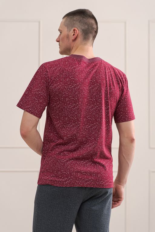 Футболка мужская из плотной кулирки Березка бордо - Амадэль фото 4