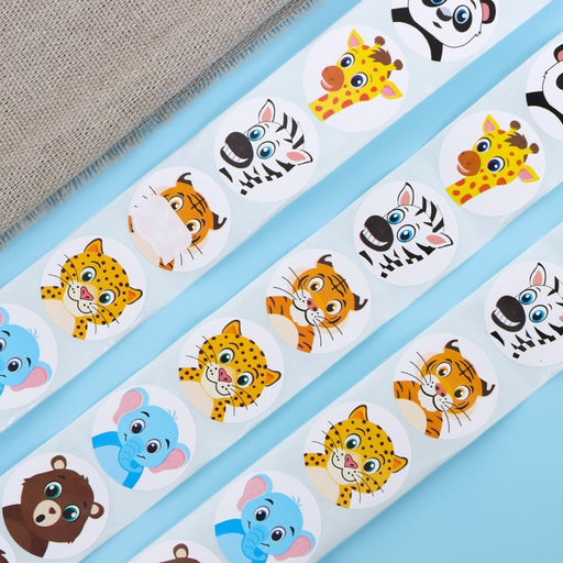 Наклейки в рулоне «Друзья»,500 шт.,2.5×2.5 см