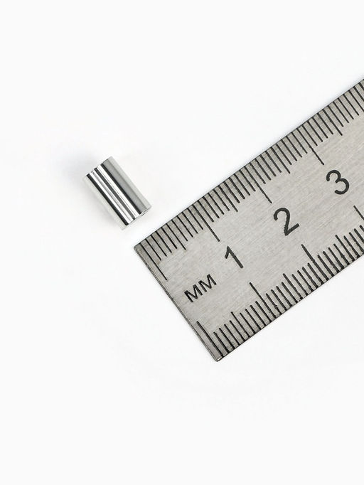 Замок-концевик магнитный, 5 шт. L=20 мм, внутренний d=6 мм, цвет серебро