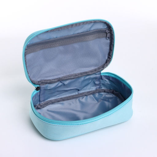 Косметичка-пенал на молнии, на подкладке, Style, бирюзовая - Simaland фото 3