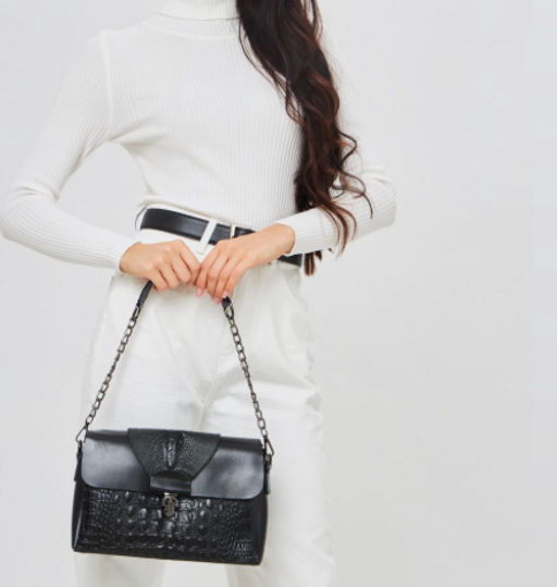 Женская кожаная сумка через плечо J005-220 Блек - Cidirro фото 2