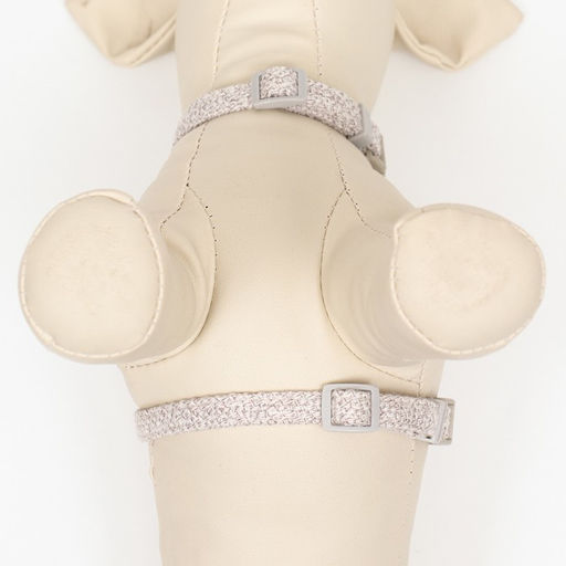 Комплект амуниции Мышка с мягкой шлейкой, поводок 120 х 1 см, ОШ 18-22 см, ОГ 24-30 см, серый - Пижон фото 6