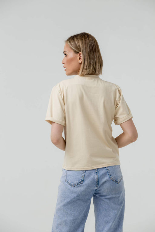 Футболка высокое качество пенье 95% хлопок, 5% лайкра - Knitka wear фото 2