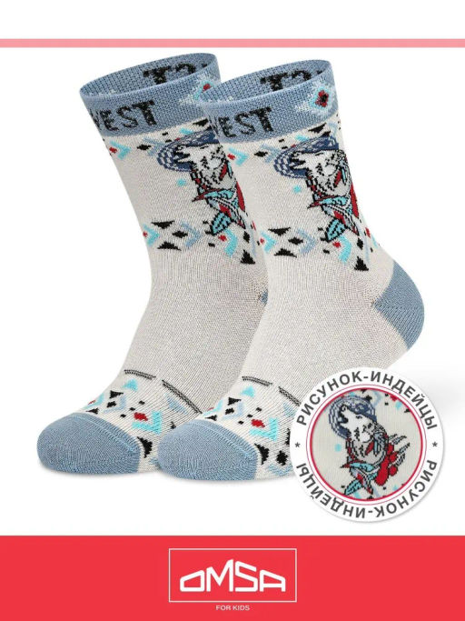 (Omsa) Calzino 23P90 (индейцы) grigio chiaro