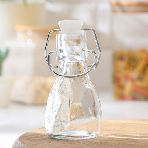 Цена за 2 шт. Бутылка для соусов и масла Доляна «Галерея», 80 мл, 5×11 см, с бугельным замком, стекло, прозрачная