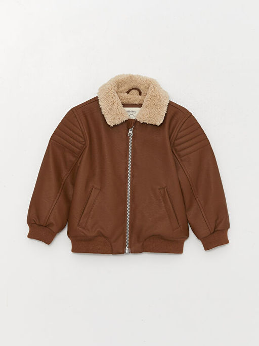 Erkek Bebek Deri G?r?n?ml? Ceket