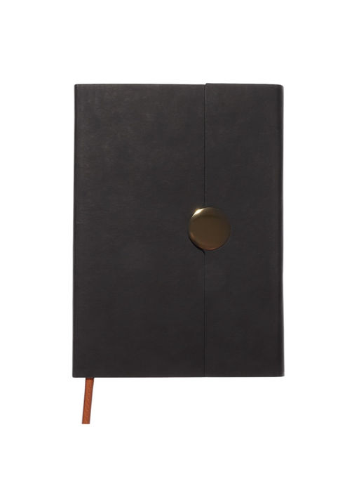 Ежедневник недатированный формат А5, с клапаном, 96 листов, в линейку, пвх, черный