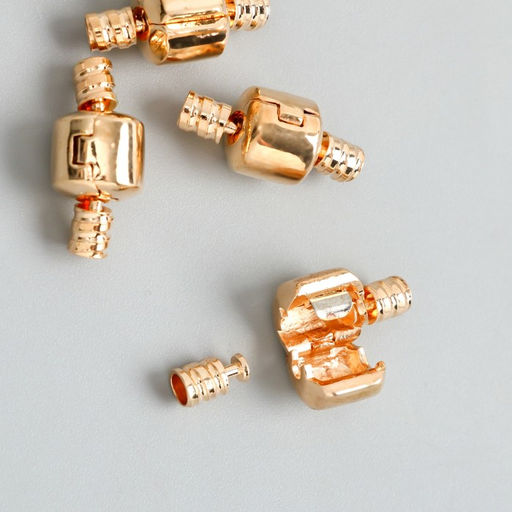 Цена за 4 шт. Замок металл для браслета с защёлкой, внешний d=0.4 см, золото