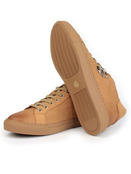 03-P255-3A YELLOW/BROWN Полуботинки спортивные мужские (натуральная замша)