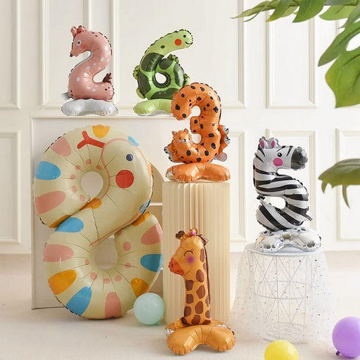 Воздушный шар фольгированный 24" «Цифра 6», на подставке