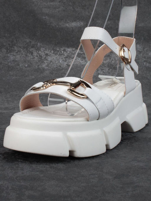 08-PEY186-1 WHITE Босоножки женские (натуральная кожа)