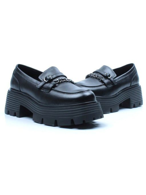 03-5933 BLACK Лоферы женские (натуральная кожа)