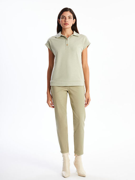 Polo Yaka Dokulu Kad?n Ti??rt