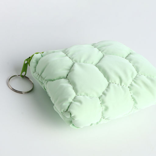 Кошелёк-монетница на молнии, 12×2.5×8.5 см, мягкий, зелёный