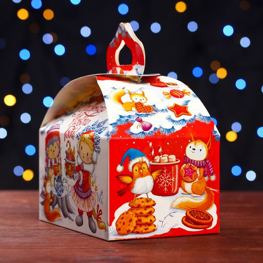 Цена за 5 шт. Подарочная коробка Угощение к чаю , Сундучок 18,5 х 12,5 х 16,5 см - Simaland фото 3