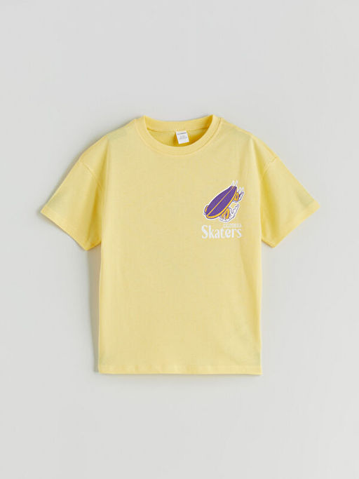 Bisiklet Yaka Bask?l? Erkek ?ocuk Ti??rt