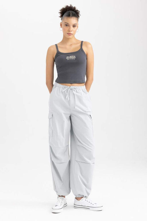 Классные брюки из 100% хлопка из поплина Parachute - Defacto фото 5