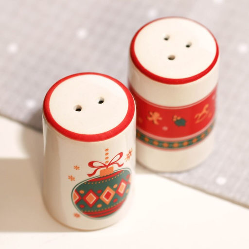 Солонка и перечница новогодние Пряничные человечки!, 12?6.5?7 см, ручная работа