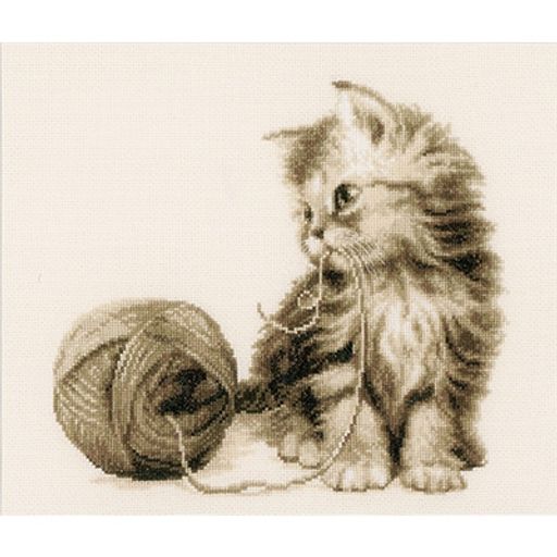 Набор для вышивания VERVACO PN-0162378 Котёнок с клубочком 26 х 29 см