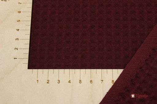 Вафельное премиум-полотно Italy цв.Темный бордо, ш.1.48м, хлопок-100%, 240гр/м.кв - Купава фото 3